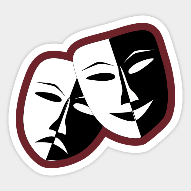 Comedy Tragedy Theatre Masks Comedy Tragedy Masks Sticker TeePublic